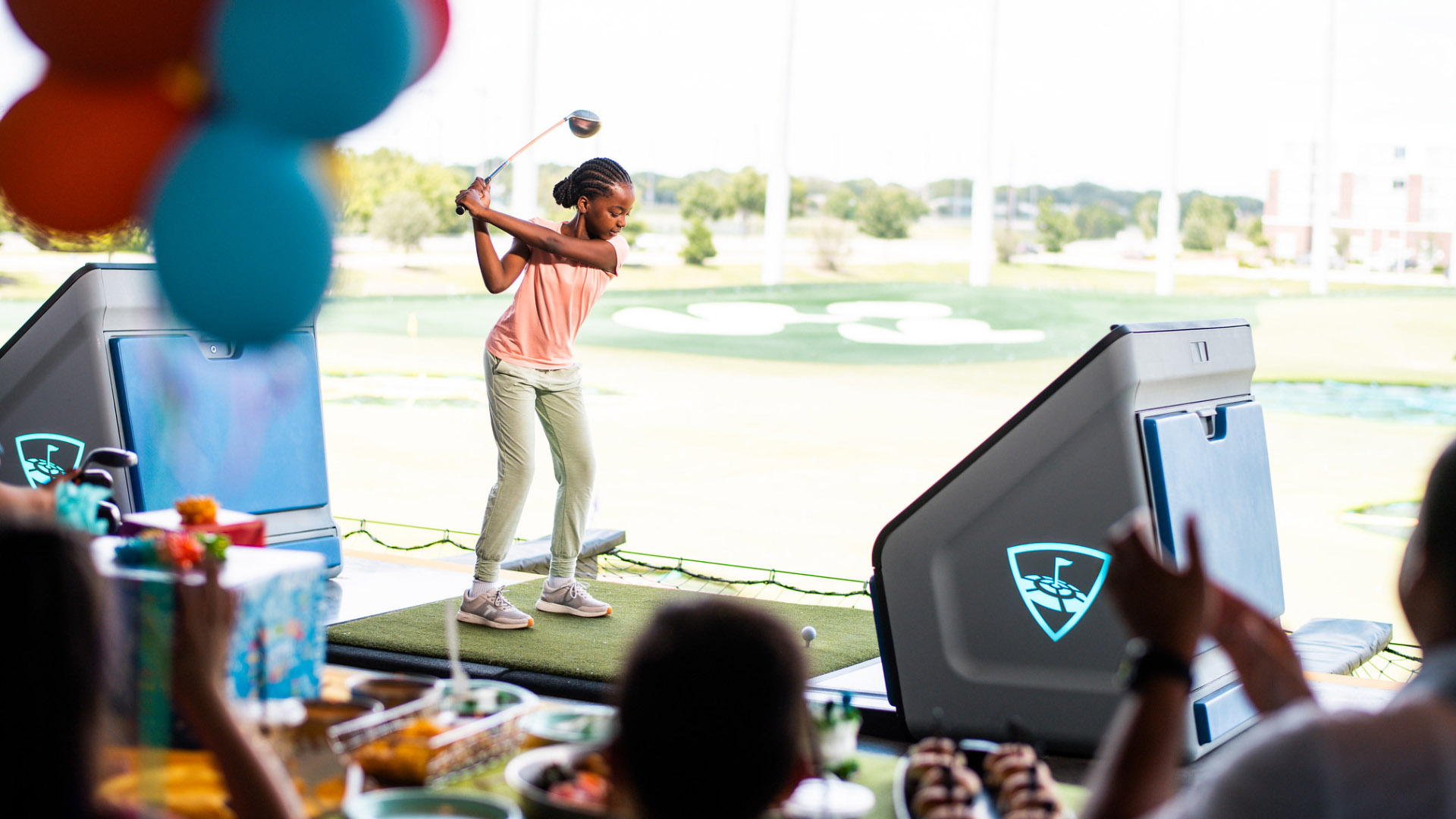 Birthday Party inside a bay at Topgolf