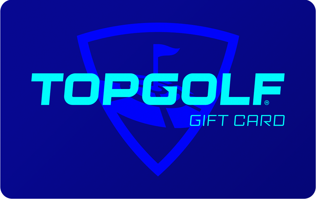 A blue Topgolf gift card