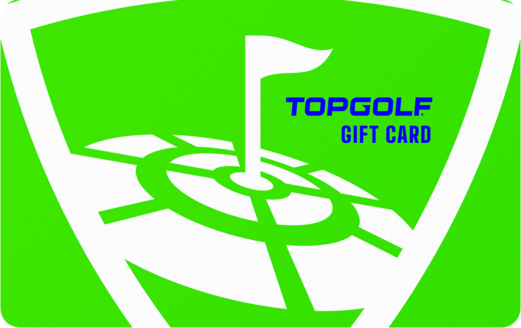 A green Topgolf gift card